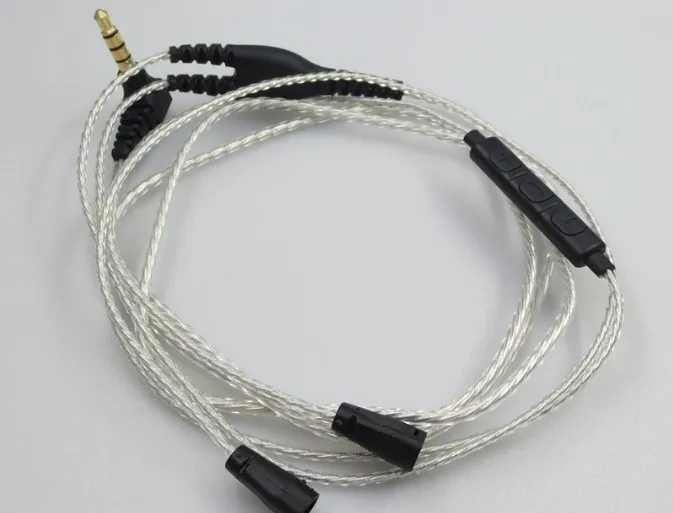 

diy earphone wire with mic/without mic silver plated cable IE8 IE80 IE8i IE80i se535
