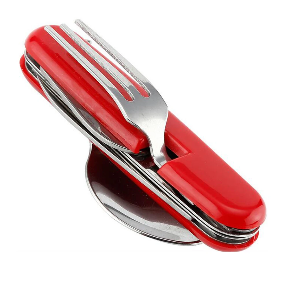 Походная Складная посуда для пикника портативная из нержавеющей стали вилка