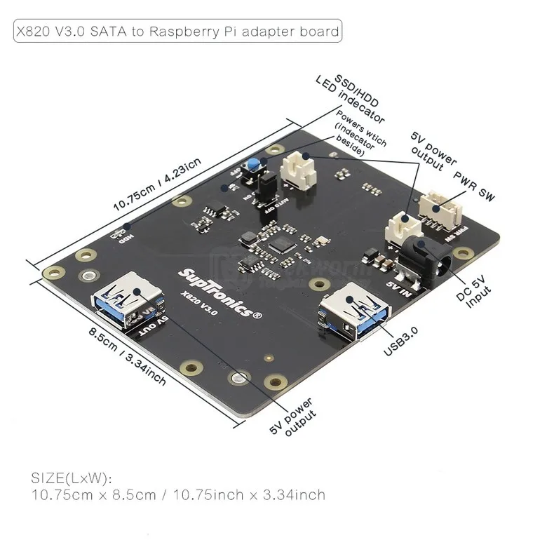Raspberry Pi 3B + SATA X820 V3.0 2 5 дюйма SSD жесткий диск NAS Поддержка USB3.0 Плата расширения для |