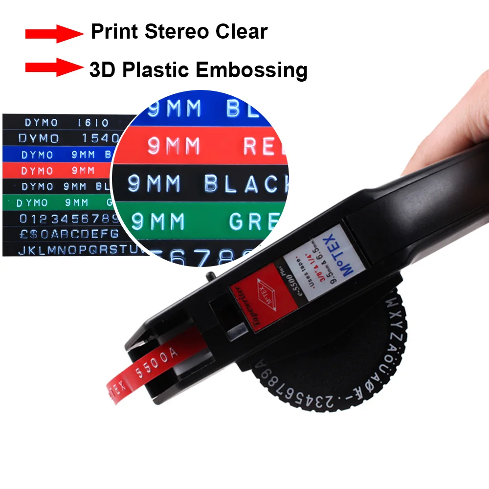 Absonic 5 шт. 9 мм * 3 м Dymo 3D Пластик древесины Цвет тиснение ленты для тиснения этикетки