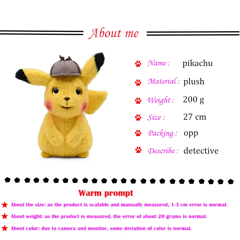 Фильм и ТВ аниме мультфильм детектив Пикачу Mr. Mime плюшевые куклы Peluche игрушка Отличный подарок на Рождество для детей