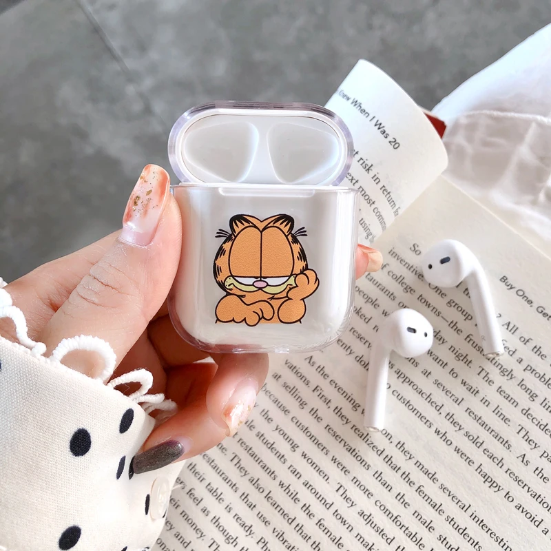 Чехлы для наушников Cartoon Cute Transparent Pure color для Apple Airpods, прочные, прозрачные, из пластика, защитный чехол для Air Pods.