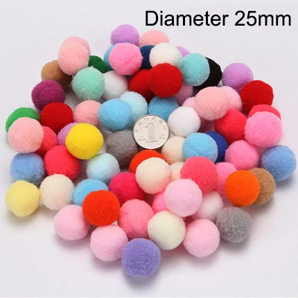 25mm mixed 100pcs В переменного тока, 50-500 шт. помпон мини мягкие помпоны Пушистый Плюшевый мяч детские игрушки ручной работы Свадебный Декор Сделай Сам ремесленные принадлежности 8/10/15/20/25/30 мм - Color: 25mm mixed 100pcs