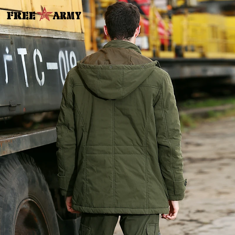 Brand Quality Hooded Jacket Men Winter Thicken Coat Hat Detachable Solid Cotton Jacket Men's Parkas Outwear Plus Size Ms-001