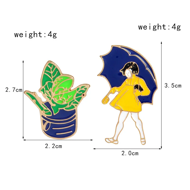 Творческая личность Эмаль Симпатичные падения нефти горшок зонтик девочка