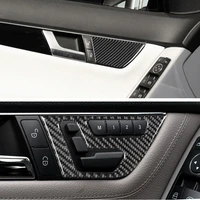 car carbon fiber side seat adjust switch button cover trim for mercedes benz c class w204 2007 2008 2009 2010 2011 2012 2013