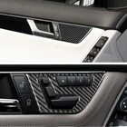 Накладки на кнопки регулировки сиденья автомобиля из углеродного волокна для Mercedes Benz C Class W204 2007 2008 2009 2010 2011 2012 2013