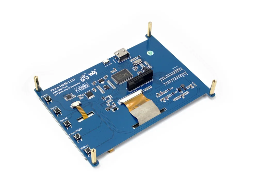 Waveshare 7 &quotHDMI LCD 1024*600 резистивный сенсорный экран IPS для Raspberry Pi HDMI/SPI интерфейс