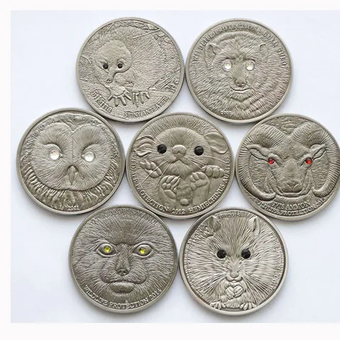 Новый стиль микс Монголия 500 твойдруг дикой природы защиты монеты набор 7 компл./лот