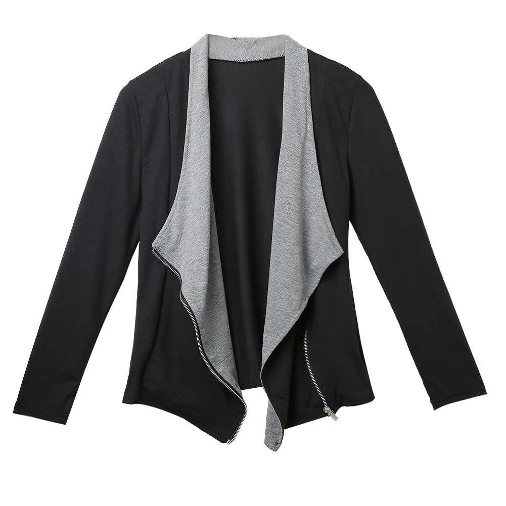 Модный женский пиджак приталенный повседневный на молнии верхняя одежда |