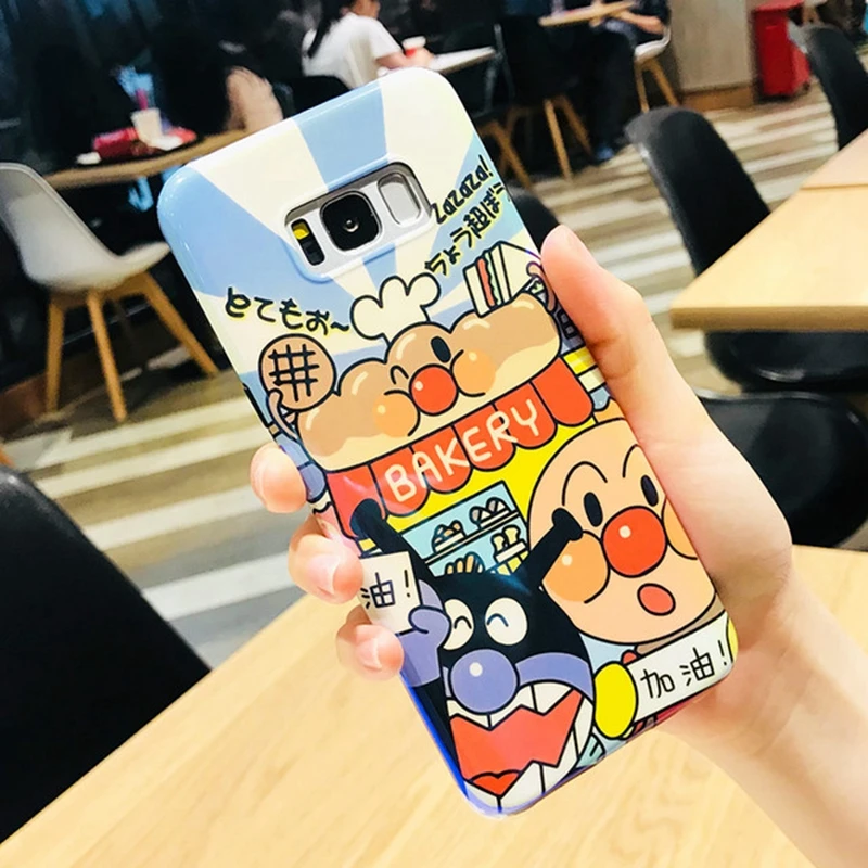 Милый мультфильм Anpanman blue ray Телефон чехол для samsung Galaxy S9 S8 плюс Примечание 8 S7 край