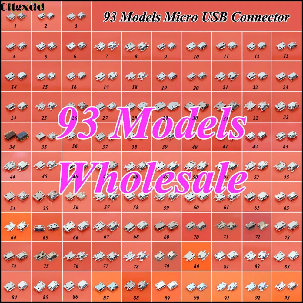 Cltgxdd 93 модельный зарядный разъем micro usb jack для Samsung ASUS SONY HP HTC ZTE Huawei Xiaomi Redmi Lenovo OPPO