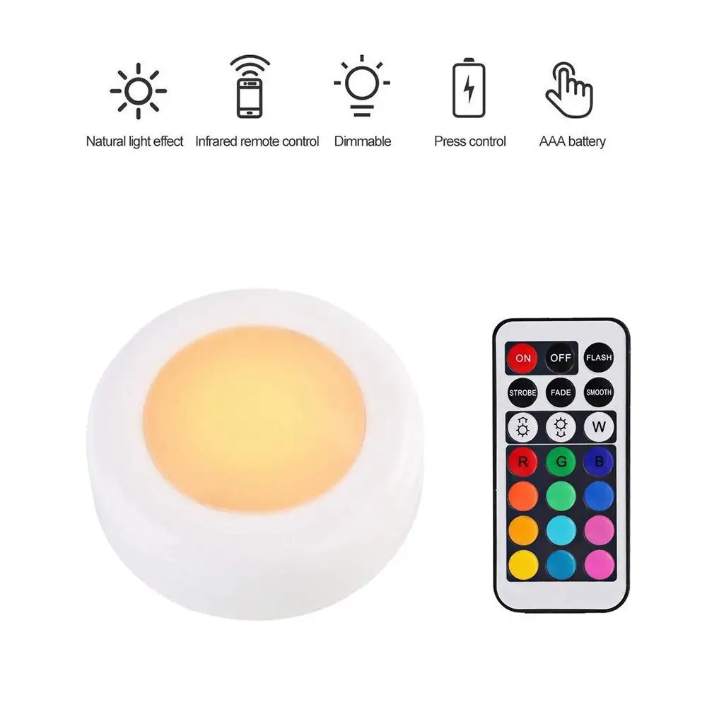 6 шт. RGB 13 цветов беспроводной светодиодный светильник шайбы s под шкафом с пультом