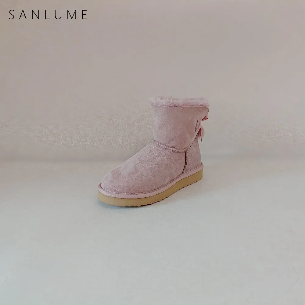 SANLUME/Повседневная зимняя обувь женские зимние ботинки на натуральном лисьем меху