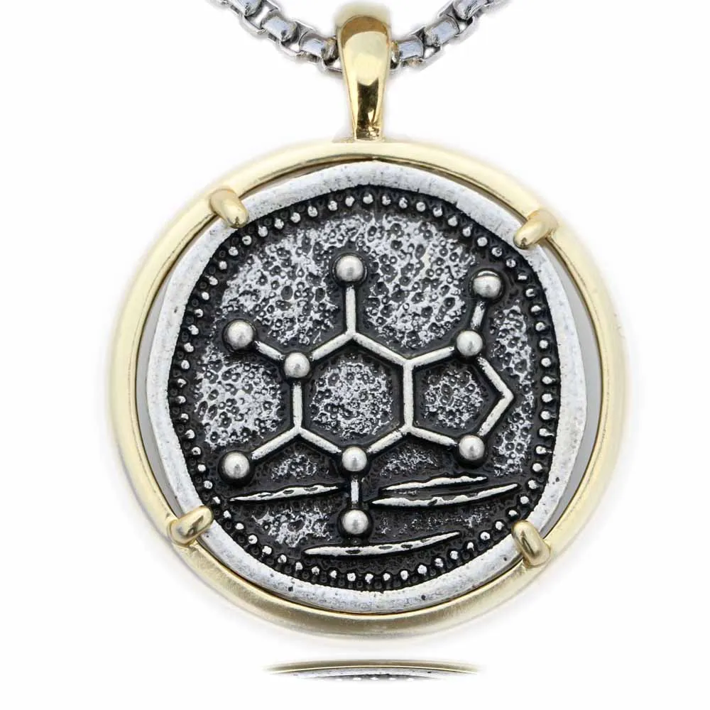 Кофеин Мужская химия ДНК минималистичные украшения жизнь любовь смех ожерелье