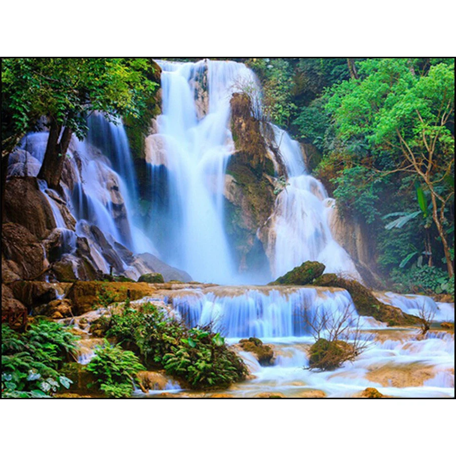

5D DIY Diamond Painting Scenery Waterfall Landscape Picture Full Square/ Round Diamond Embroidery Rhinestone Mosaic Cross Stitch
