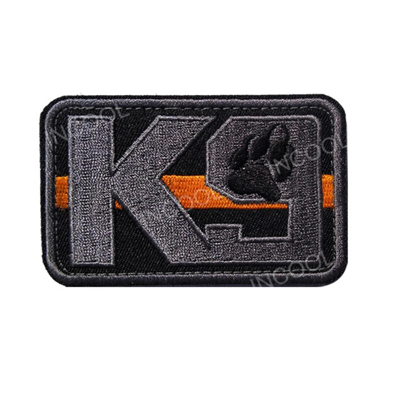 Thin Orange Line K9 Embroidery Patch for Search and Rescue Military Tactical Patches Emblem Appliques Embroidered Badges