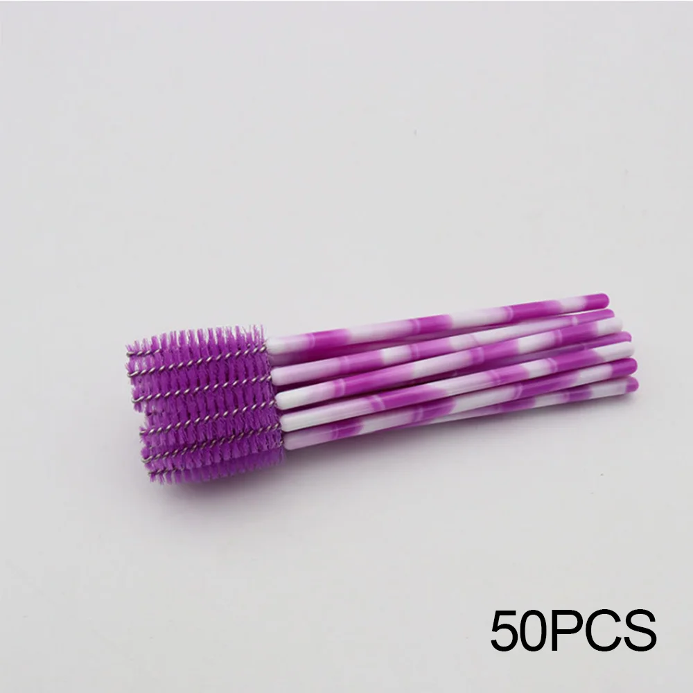 50pcs SP 50/100 шт одноразовые палочки Masacara аппликатор для ресниц кисти Нейлоновые цветные профессиональные инструменты для макияжа - Handle Color: 50pcs SP