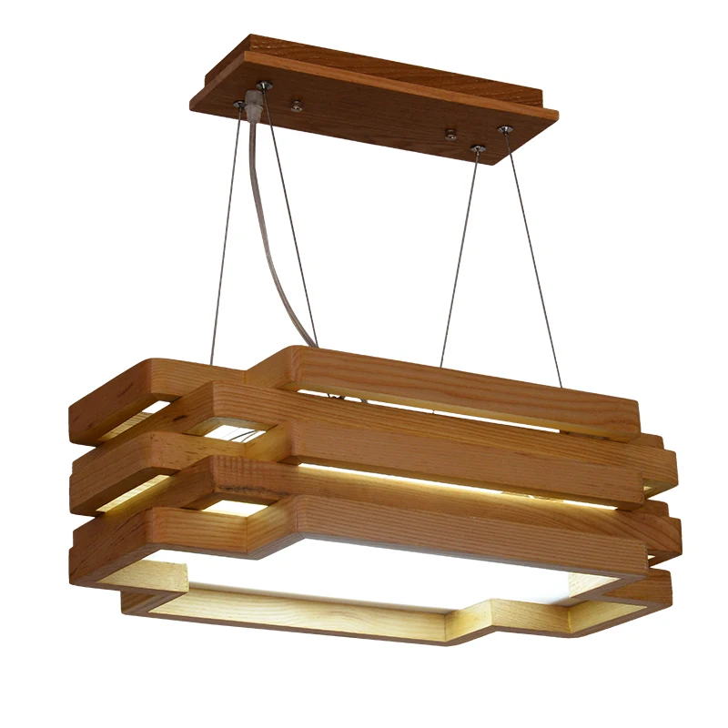 Скандинавские деревянные подвесные светильники настольные прямоугольные для