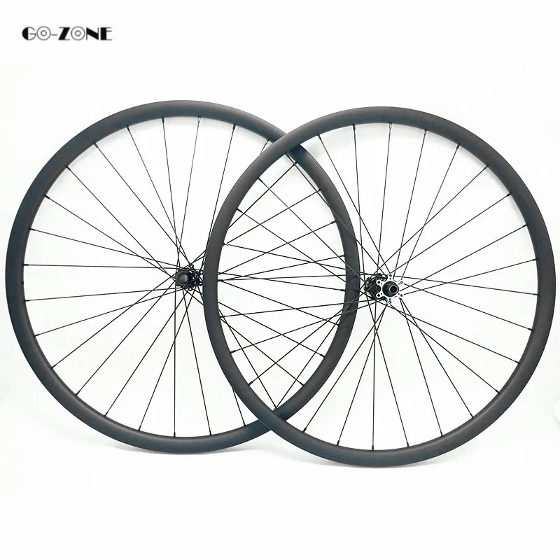 

29er Carbon fiber wheel asymmetric 27.4x23mm tubeless with Novatec D411SB D412SB 100x15 142x12 MTB wheelset pillar 1423 spokes