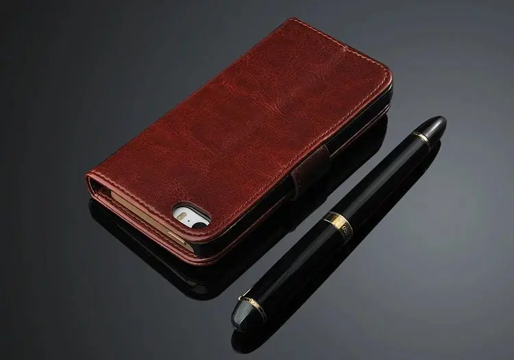 2017 New arrival! With Stand Holder Luxury flip leather Wallet Case For iPhone 5 +Card Slot Free shipping with gift | Мобильные