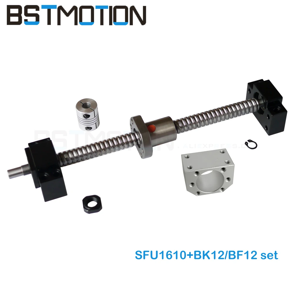 1610 шариковый винт RM1610 165 мм 200 300 400 500 600 700 800 900 1000 1100 1200 1500+ Ballnut+ шариковая гайка кронштейн+ BK12 BF12+ муфта