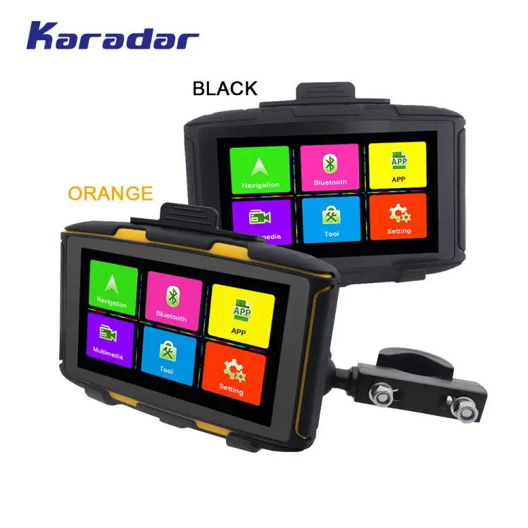KARADAR Водонепроницаемый IPX6 Автомобильный gps навигатор 1 г ram Bluetooth 4,0 wifi ips 854*480 экран Android 4.4.3 загружен google APP