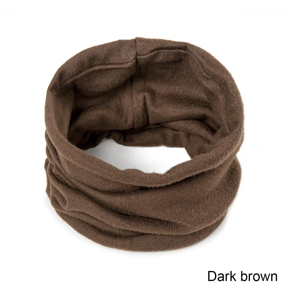 dark brown Детский зимний шарф для маленьких детей, однотонные От 2 до 14 лет шарфы с героями мультфильмов для мальчиков и девочек, детский нагрудник с круглым вырезом, волшебный шейный платок - Цвет: dark brown