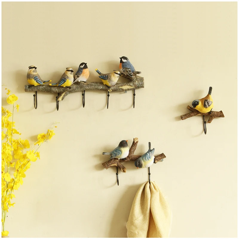 

Wall Mounted Coat Rack | Birds On tree Branch Hanger with 4 Hooks | For Coats, Hats, Keys, Towels, Clothes Storage Hanger