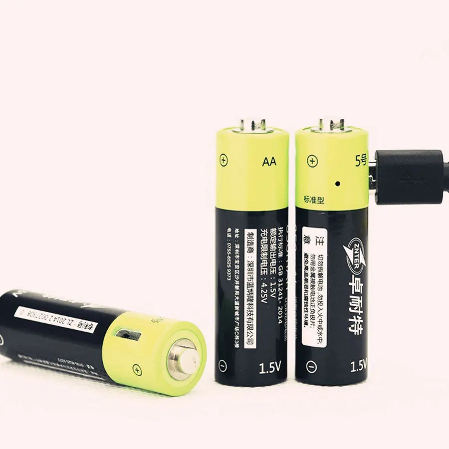 Cncool Новая батарея 2 шт ZNTER 1 5 V AA 1250MAH литий полимерная ионная аккумуляторная с USB
