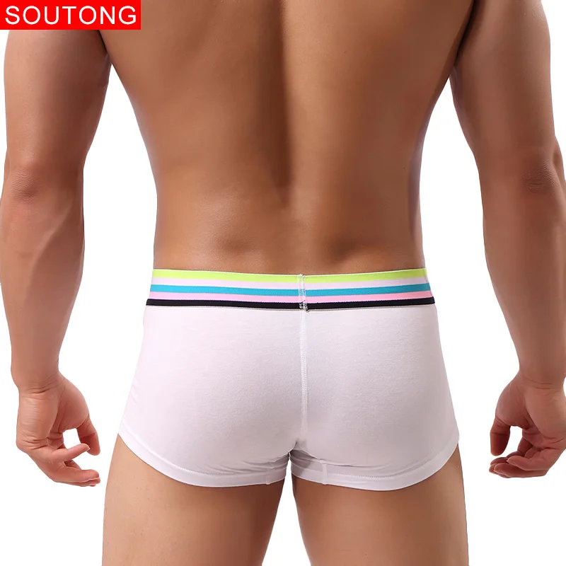 Soutong Мужские трусы 3 шт./лот мужское нижнее бельё шорты боксеры Cueca белье для