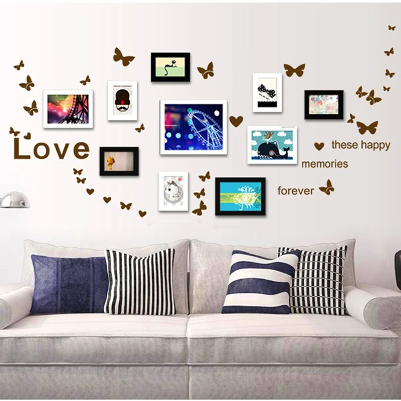 Colorful Butterfly PVC wall stickers home decoration for decals decor Bedroom Living Room Butterflies Love sticker | Дом и сад