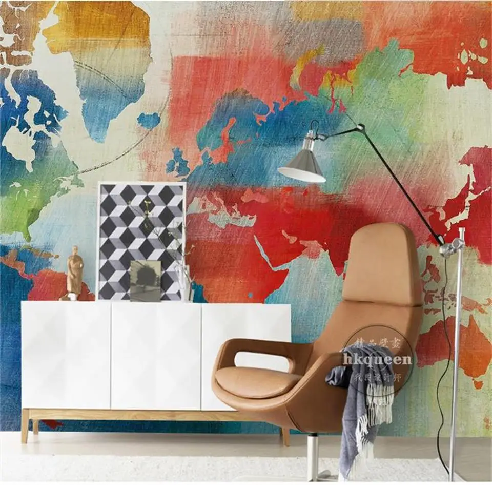 3d обои для комнаты на заказ настенные нетканые фото ретро элегантная Карта мира