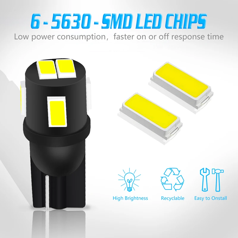 Katur 4 шт. яркий горячая распродажа T10 W5W 168 светодиодный 6 5730 5630 6Smd SMD Автомобильный