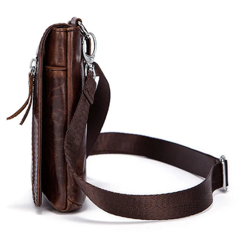 Для мужчин сначала Слои коровьей натуральной кожи моды Crossbody Сумка пояс поясная
