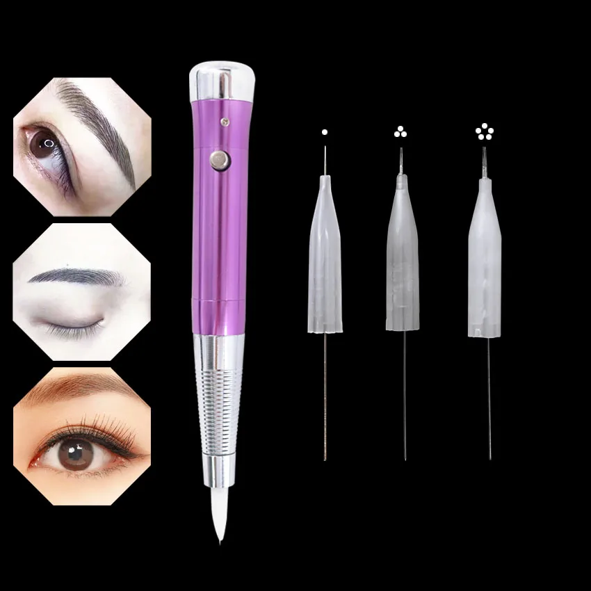 Машинка для перманентного макияжа с иглами и наконечниками микроблейдинг