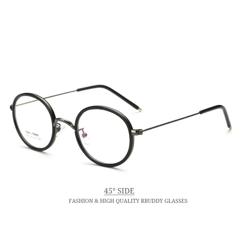 Rbuddy круглый поддельные Очки прозрачный Для женщин мужчин Металл Изысканные