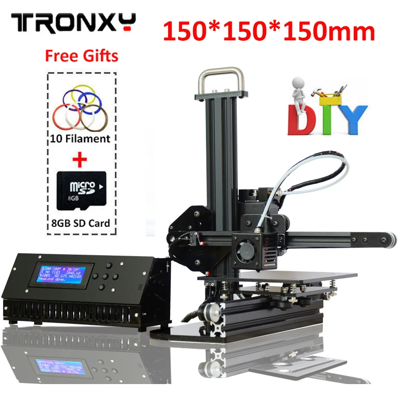 TRONXY 3d принтер 150*150 мм Высокоточный 3D печать алюминиевая структура металлический