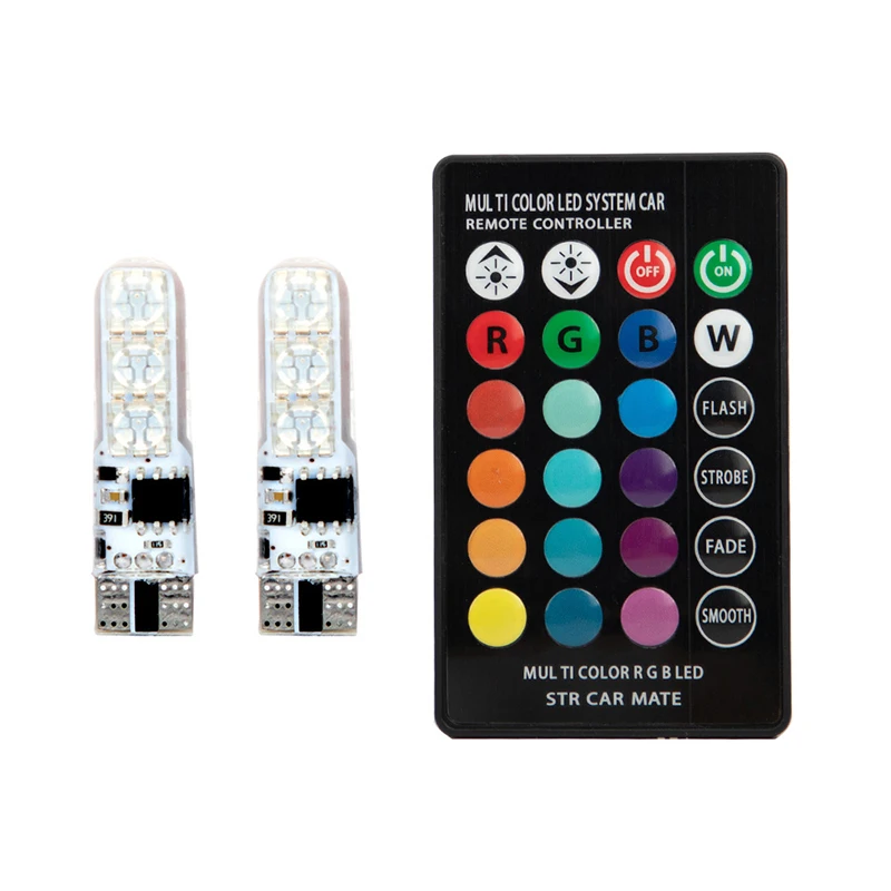 Vexverm T10 RGB W5W светодиодный Габаритные фонари для автомобиля 194 168 лампочка с