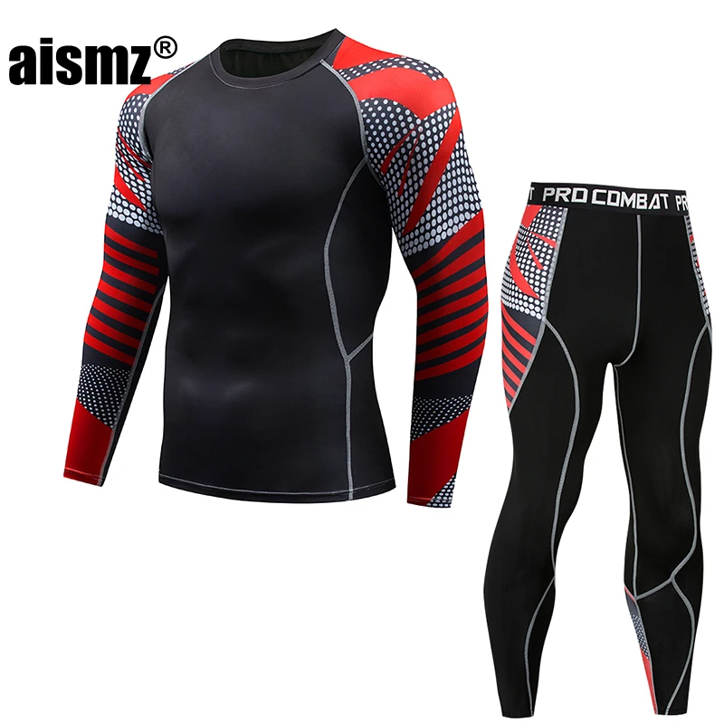 

Aismz Top quality new thermal underwear men underwear sets compression fleece sweat quick drying thermo underwear men clothing