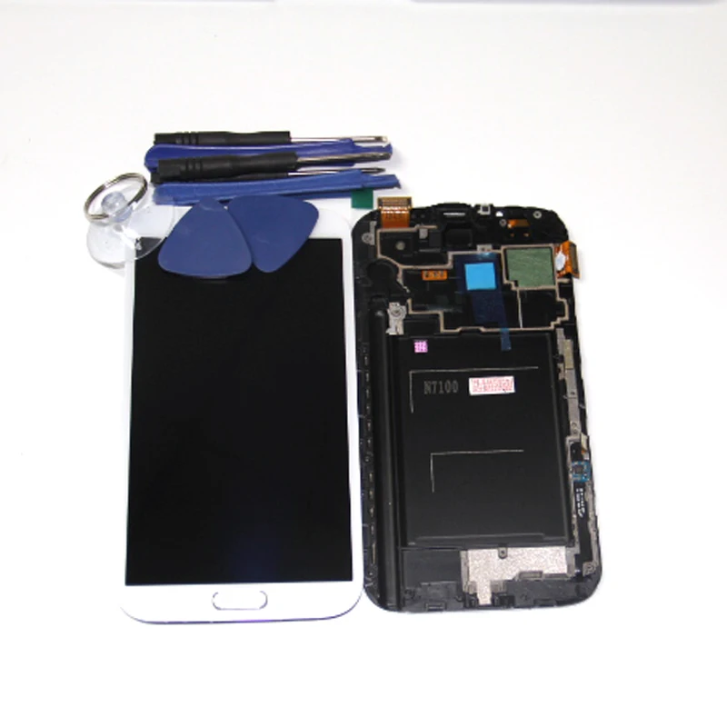 Для Samsung Galaxy Note 2 Note2 II N7100 N7105 ЖК дисплей дигитайзер сенсорный экран с рамкой