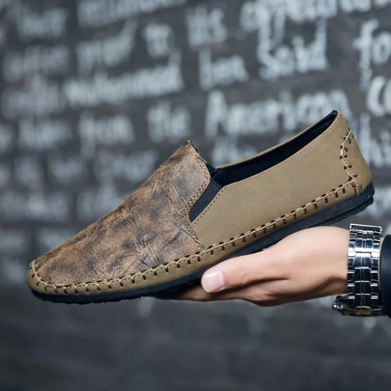 High Quality Peas Shoes Man Classic Casual Men's Breathable Lazy Trend Wild Tide Sneakers Pure Hand Sewing Footwear | Обувь