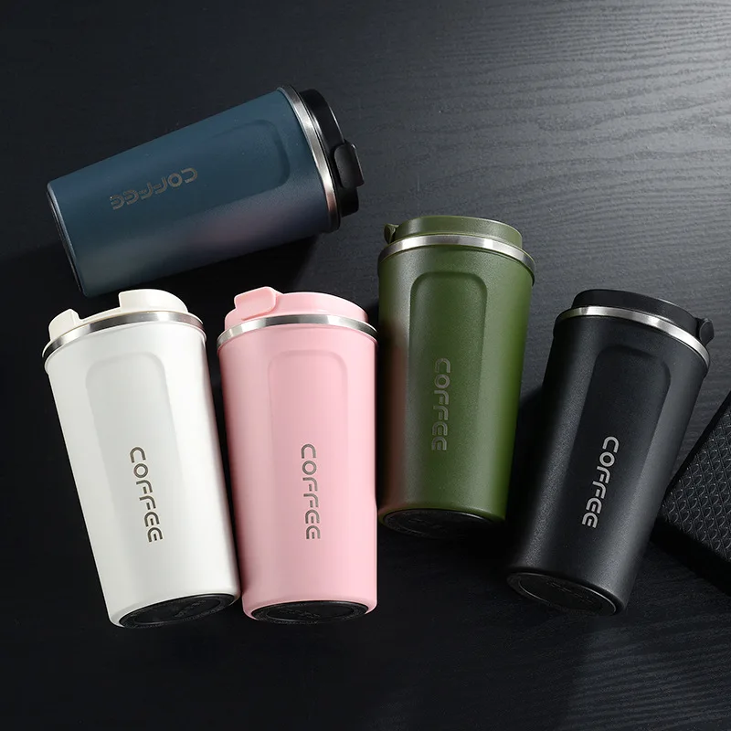 

New Coffee Mugs 380ML 510ML Vacuum Thermos Bottle Double Wall Stainless Steel Insulated Vacuum Cup with lid Travel Mugs BPA Free