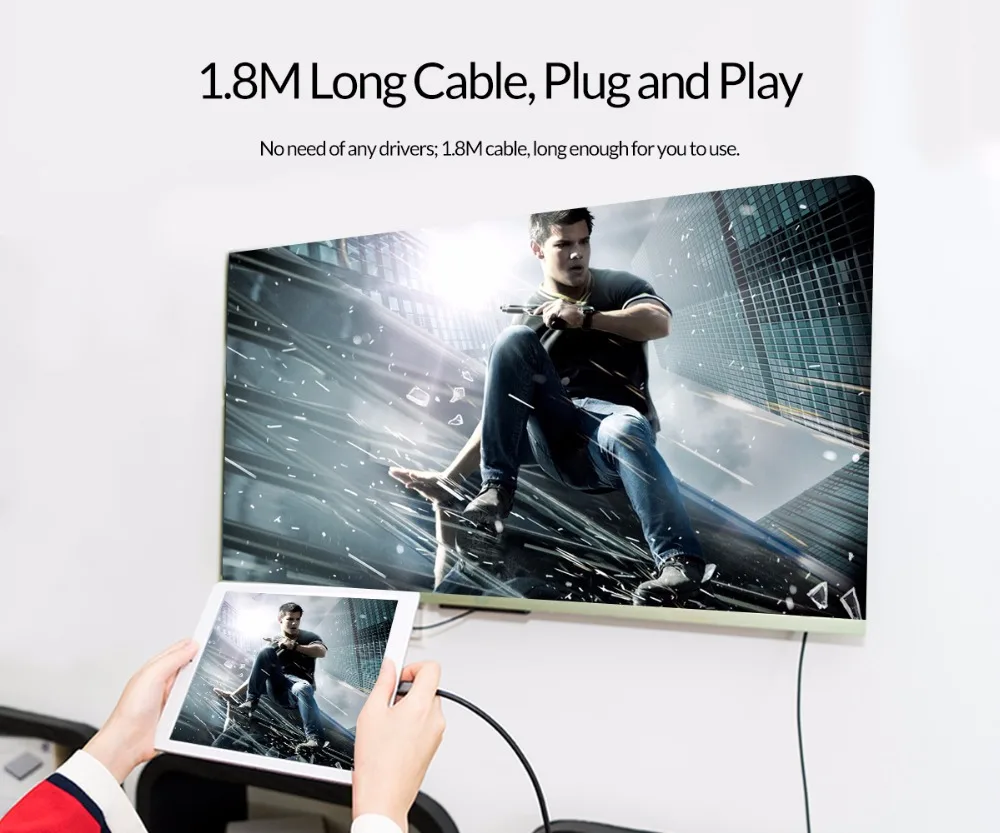Кабель USB C к HDMI ORICO кабель 4K 1080P 3D Type для Samsung S8 S9 Hawei 10 P20 HD ТВ игр адаптер MacBook C|Кабели