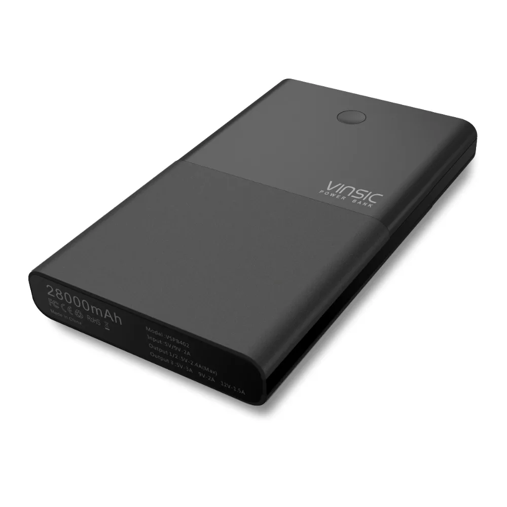 Vinsic 28000 мАч запасные аккумуляторы для телефонов 18650 QC3.0 Dual USB Quick Charge 3 0 внешний