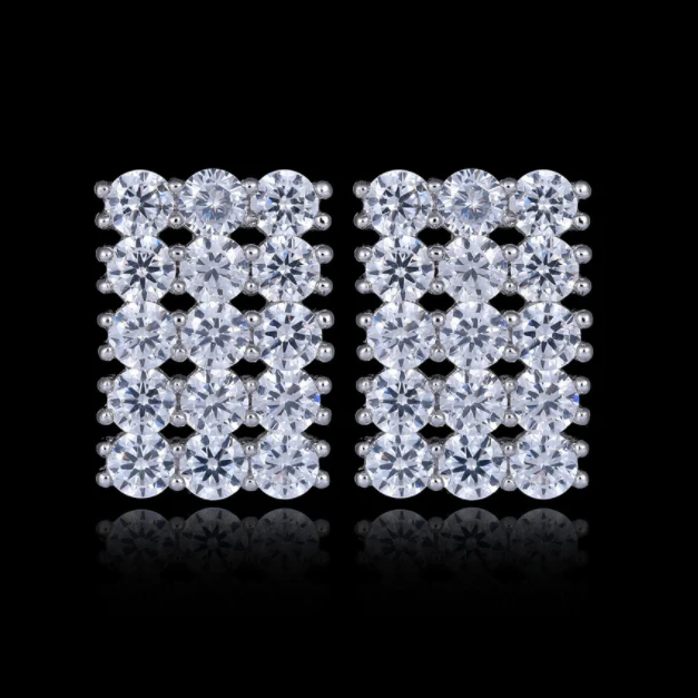 

12 zircon earrings nickel-plated gold-free allergy-proof accessories