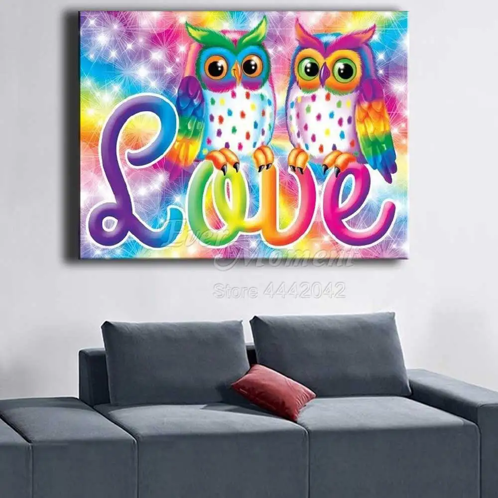 Когда-либо в настоящий момент 5D DIY алмазная живопись браслеты со словами Owl Love