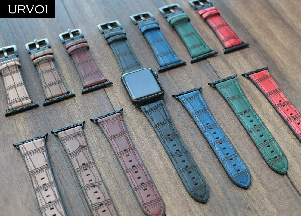 URVOI band для apple watch series 6 SE 5 4 32 1 прочный мягкий ремешок из натуральной кожи iwatch