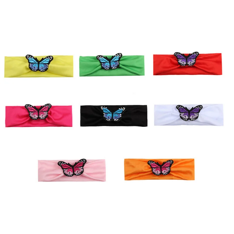 Новинка милая вязаная повязка на голову с бабочками для волос аксессуары