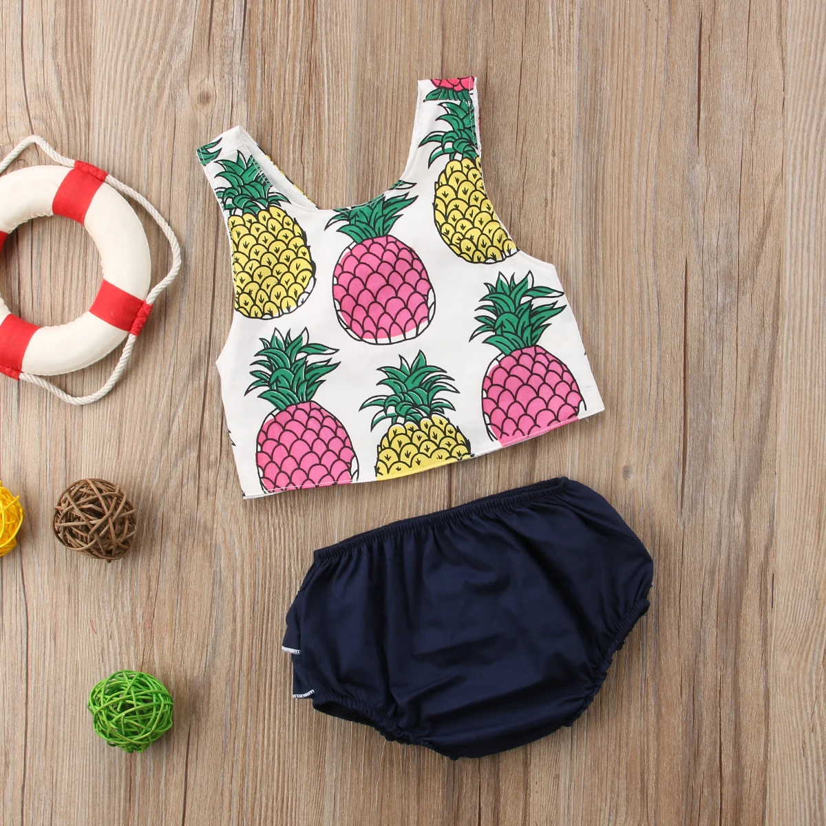 Pudcoco/комплект из 2 предметов Одежда для новорожденных девочек с фруктами комплект